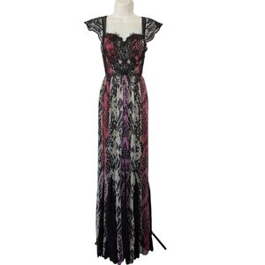 Free People Black and Multicolor Lace Maxi Dress